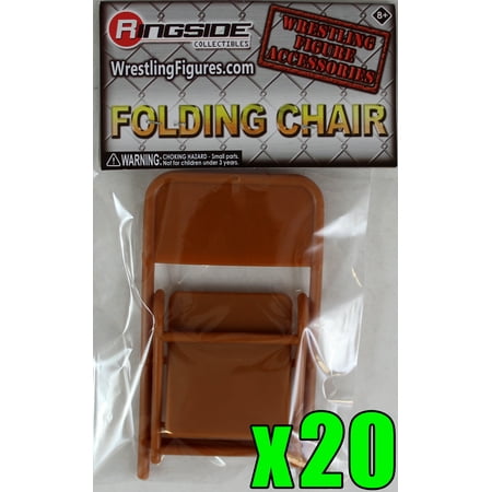 Package Deal - 20 Brown Folding Chairs Toy Wrestling Action Figure Accessories