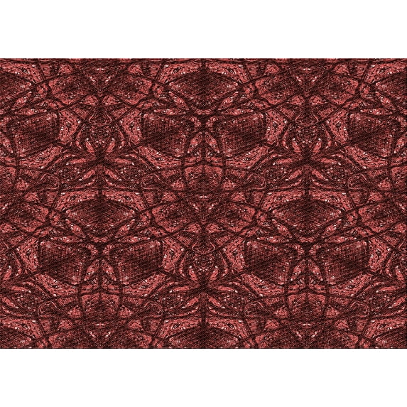 Ahgly Company Indoor Rectangle Patterned Cherry Red Area Rugs, 8' x 12'