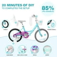 thumbnail image 3 of Hykolity 14 inch Girls Bike Princess Bicycle for Age 3-5 Years Old Rider Height 35-47 inch includes Training Wheel Basket Doll Seat Aqua Blue, 3 of 10