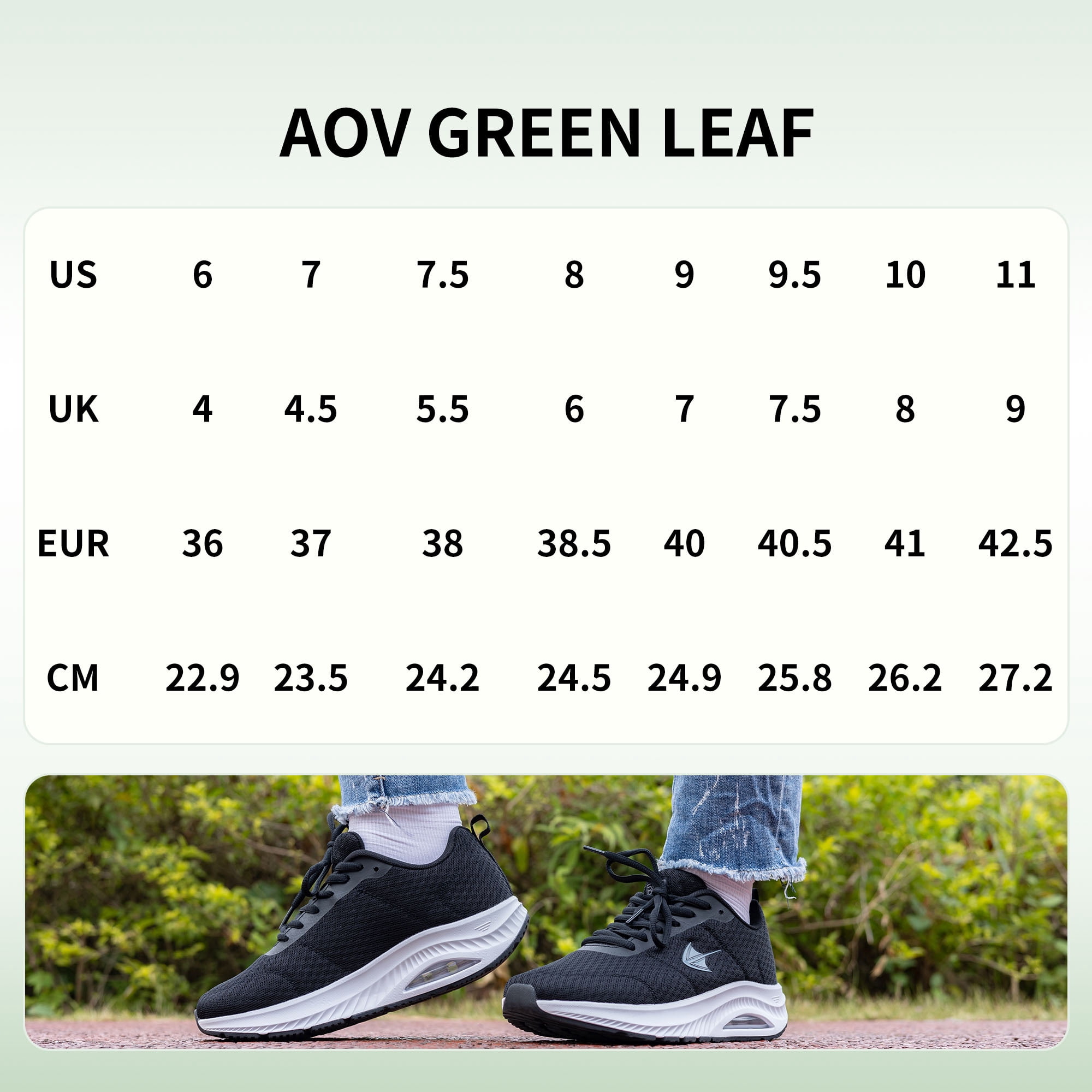 AOV GREEN LEAF Wide Toe Box Shoes Women Arch Support Walking Shoes Athletic Tennis Wide Width Sneakers for Plantar Fasciitis US 6-11