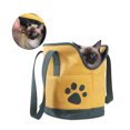 thumbnail image 4 of Bolsa para mascotas, bolsa para gatos de cuero amarillo de PU con múltiples bolsillos de almacenamiento, 4 of 5