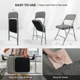 thumbnail image 3 of VINGLI Padded Folding Chairs with Thick Seat Cushion, Portable, Durable & Extra Comfortable Foldable Chairs for Indoor & Outdoor Events, Banquet, Party, Dinning, Work, Craft, PU, Gray, 4 Pack, 3 of 8