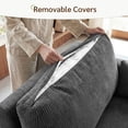 thumbnail image 6 of Marrber 51.6" Convertible Pull-Out Sofa Bed Sleeper Loveseat with Backrest, suitable for small spaces, corduroy dark gray, 6 of 7