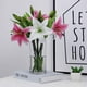 thumbnail image 4 of Flores de seda, ramos de lirios tigres artificiales de tacto real para arreglos florales de hotel, elegantes lirios falsos impresos en 3D, ramos de lirios artificiales con plena floración, perfectos, 4 of 6