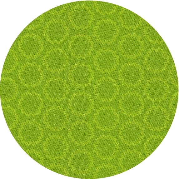 Ahgly Company Machine Washable Indoor Round Transitional Aloe Vera Green Area Rugs, 5' Round