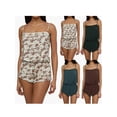 thumbnail image 3 of FAROOT Women's Pajamas Playsuits Lace Trim Print/Solid Color Cami Romper, 3 of 8