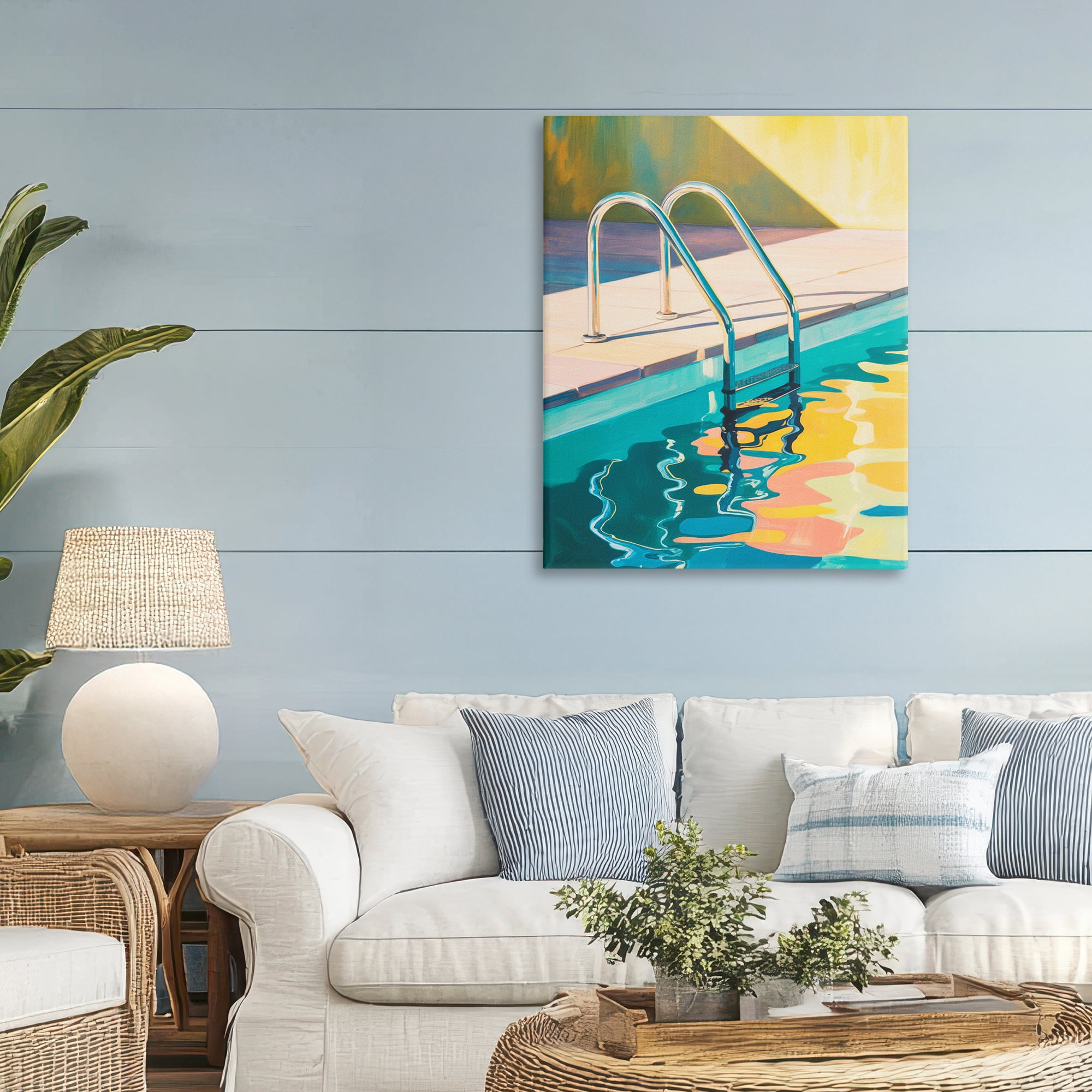 Stupell Industries Pool Ladder At Sunset Canvas Wall Art, design by Andreas Magnusson