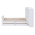 thumbnail image 4 of Newest Twin Size Wood Platformbed with Vertical All-in-One Cabinet , 4 Drawers on each side, White, 4 of 9