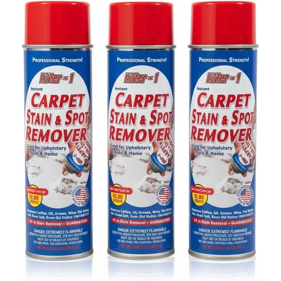 Carpet Spot Remover, Stain and Red wine Remover, and Spot Treatment for Oil, Grease, Urine, Cleaning Performance for Rugs, Upholstery, Fabrics Pack of 3