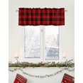thumbnail image 4 of Curtain Valance, Christmas Red and Black Checkered Winter Short Rod Pocket Window Treatment for Living Room, Bedroom, Kitchen, Bathroom, 1 Panel, 54" X 18", 4 of 6
