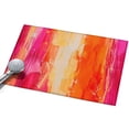 thumbnail image 2 of Pink Orange Striped Washable Small Entryway Area Rugs 2'x3', Pink Orange Splattered Paint Specks Style Washable Throw Rug Non-Slip Sturdy Edge Binding Carpet for Front Door Floor Room Entry, 2 of 9