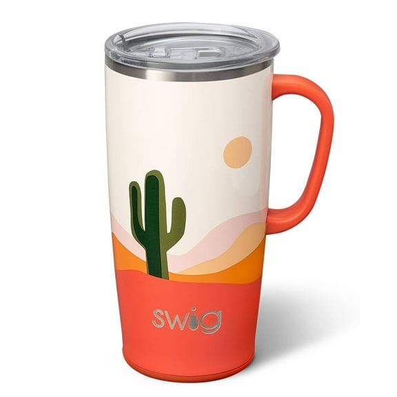 Swig Life 22oz Travel Mug | Insulated Stainless Steel Tumbler with Handle | Boho Desert