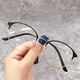 thumbnail image 2 of Montura de gafas unisex con marco de metal retro y espejo plano para mujer Montura de gafas redonda para mujer, 2 of 5