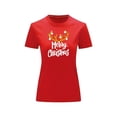 thumbnail image 2 of Playera Blusa Con Estampado De Merry Christmas Con Cuernos De Reno Color Rojo Talla Grande Marca Emil SaEs, 2 of 4