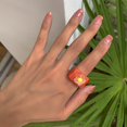 thumbnail image 3 of Women Ring Resin Chunky Flower Fashion Finger Ring Stackable Ring Knuckle Ring, 3 of 10