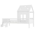 thumbnail image 5 of Newest House with Star Roof Kids Playful & Creative Twin Size Platform Bed with Bookcase and Blackboard, White, 5 of 10
