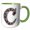 Green/White, variant on 3drose, Pretty Image of Ruby Jeweled Monogram Letter C, 15oz Two-tone Red Mug
