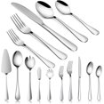 thumbnail image 1 of Silverware Set, MASSUGAR 25 Piece Silverware Flatware Cutlery Set, Stainless Steel Forks Spoons Knives Set Utensils Service for 4, Include Knife/Fork/Spoon, Mirror Polished (25-Piece)\u2026, 1 of 7