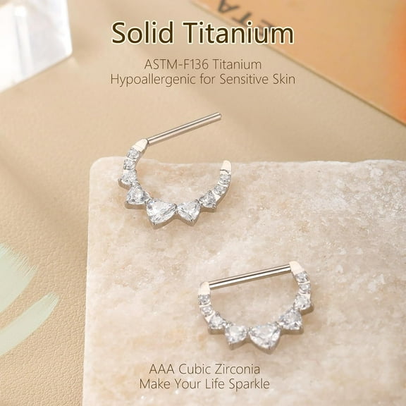 GHRTGR-2Pcs 14G Titanium Nipple Rings Nipple Piercing Jewelry Nipple Barbell 12/14/16 mm