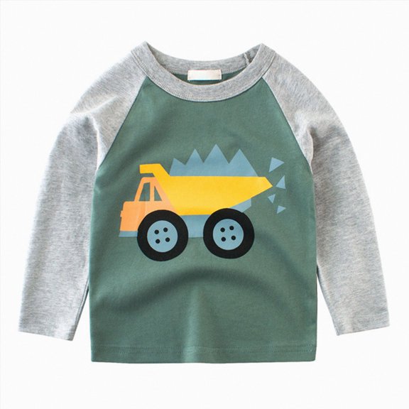 zuwimk Boys Long Sleeve Shirts Crewneck Kids Waffle Knit T Shirts Toddler Boy Thermal Casual Tops(7-8 Years,Green)