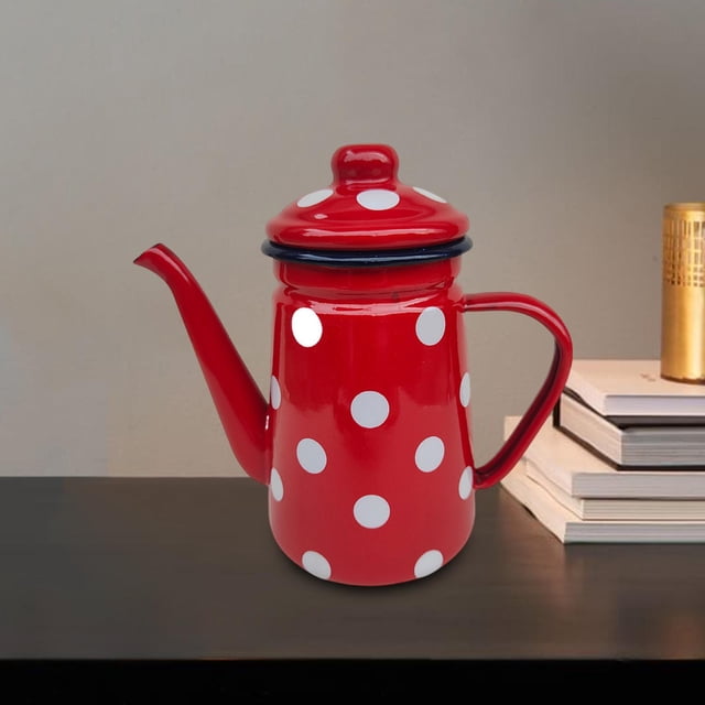 Cafetera esmaltada Soledad 1 l para el hogar Con tapa Calentador de agua leche