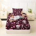 thumbnail image 3 of Manfei Cartoon Halloween Twin Fitted Sheet,Bat Silhouette Bedding,2 Pieces,1 Fitted Sheet and 1 Pillowcase, 3 of 6