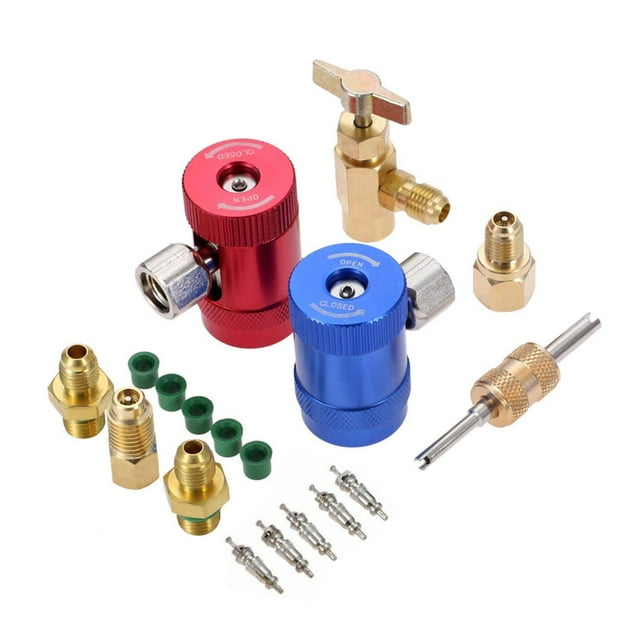 Transemion Sturdy Metal Quick Coupler Kit Automotive Air Conditioning Maintenance Red High-pressure Connector 1PCS