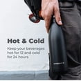 thumbnail image 3 of HYDRATE Carbon Black Stainless Steel Water Bottle - 500ml - BPA Free, Insulated, Reusable - 24 Hours Cold & 12 Hours Hot, 3 of 5
