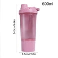 thumbnail image 4 of Sentmoon Water Bottle Gym Water Bottle 600ML Handheld Fitness Sports Water Cup Protein Powder Shaking Cup Mixing Cup Equipped with Mixing Tools and Storage Compartments, 4 of 8