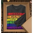 thumbnail image 3 of S4E Men's Pride Flag Life Harmony Spirit Long Sleeve ShirtLarge Black, 3 of 4