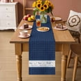 thumbnail image 2 of Blue Plaid Table Runner 70 Inches, Country Live Love Laugh Text Star Love Heart Bed Runner Dresser Scarves Tabletop for Indoor Outdoor Parties/Ceremony/Banquet, 13" x 70", 2 of 9
