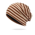 thumbnail image 2 of HOWPAY Slouchy Beanie for Women Men Oversized Windproof Striped Knitted Winter Hats for Cold Weather Soft Warm Unisex Skull Caps, 2 of 3
