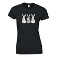 thumbnail image 2 of Cute Floral Bunny Classic Womens Crewneck T-Shirt, Black, Size S, 2 of 3