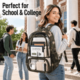 thumbnail image 5 of Lomyolo Clear Backpack for School Boys Girls Adult Transparent Bookbag with Reinforced Straps & 400D Oxford Fabric, Large Capacity Heavy Duty Backpack for Travel, Security, Work, College, Men & Women, 5 of 6