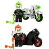16 Pcs/Set Ghost Rider Minifigures Building Block Action Figures with Mount Black Panther Red Hood Motorcycle Soul Chariot Assembled Mini Toys Figure Set Gift for Boys and Fans