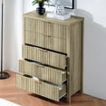 thumbnail image 4 of OAKHAM 5 Drawer Dresser, Fluted Vertical Chest of Drawers for Bedroom Living Room, Sunwashed Ash Oak, 4 of 7