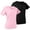 Black+Pink, variant on REDESS Athletic Shirts for Women, Short Sleeve V-Neck Top, 2-Pack
