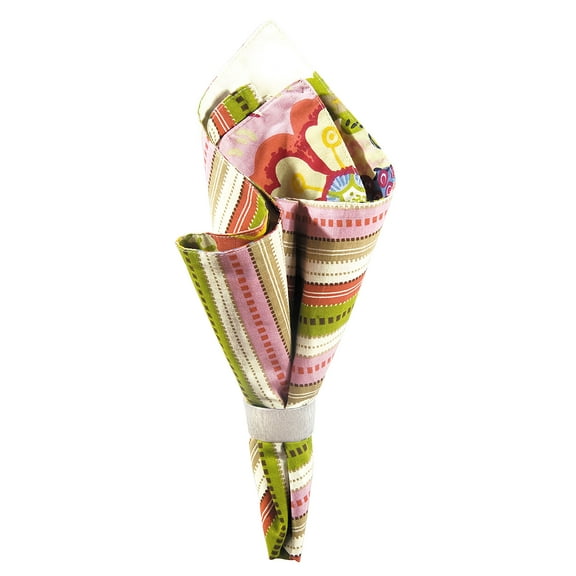 Laney Flowers Cotton Reversible Woven Cloth Napkins Set of 6