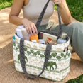 thumbnail image 2 of FOR U DESIGNS Elephant Tropical Monstera Palm Tree Print Tote Bag for Women, Reversible Two Tone Tote Handbag with Side Pockets, Lightweight Hobo Purse Double Sided Usable Shoulder Bag for School, 2 of 6