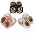 thumbnail image 3 of Infant Baby Girls Summer Sandals with Flower Soft Sole Newborn Toddler First Walker Crib Dress Shoes, 3 of 6
