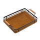 thumbnail image 2 of Bandejas de desayuno de hierro fundido, bandejas para mesa de té, bandejas para mesa de café, bandejas para frutas y alimentos. Marrón 40x30x65cm, 2 of 9