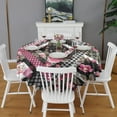 thumbnail image 2 of Pioneer Flower Floral Print Pattern Round Tablecloth 60"x60",Wrinkle Wipeable Table Cloth for Kitchen Dining Room Picnic Patio Party, 2 of 6