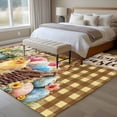 thumbnail image 4 of 5'x7' Area Rugs, Easter Chicken Eggs Indoor Outdoor Area Rug for Living Room Bedroom, Spring Daisy Flowers Yellow Brown Check Washable Bathroom Rugs Kitchen Floor Carpet Mats Home Decor Aesthetic, 4 of 8