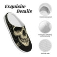 thumbnail image 5 of Goofa Gothic Winged Skull Print Womens Mens Cotton Lightweight House Slippers , Washable Home Slippers,Indoor Comfy Bedroom Cozy Slippers-40/41, 5 of 7