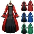 thumbnail image 3 of Victorian Dress for Women Halloween Costume Princess Dress Flare Sleeve Court Retro Dresses Plus Size Vintage Ball Gown, 3 of 4