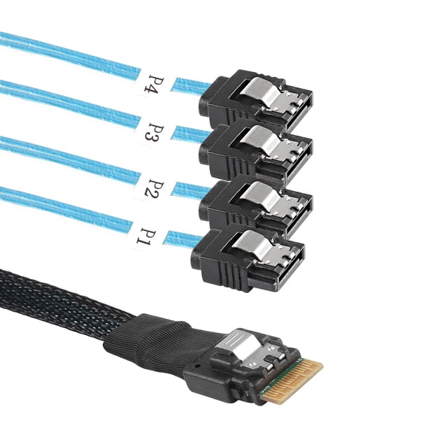 Cable XMSJSIY Slimline SAS 4.0 SFF-8654 4i de 38 pines a SATA de 7 pines
