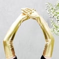 thumbnail image 3 of yingyy Ladies 53cm Metallic Gloves Flapper Dance Silver Cosplay Fancy Dress Opera Gold 53x10.5cm, 3 of 6