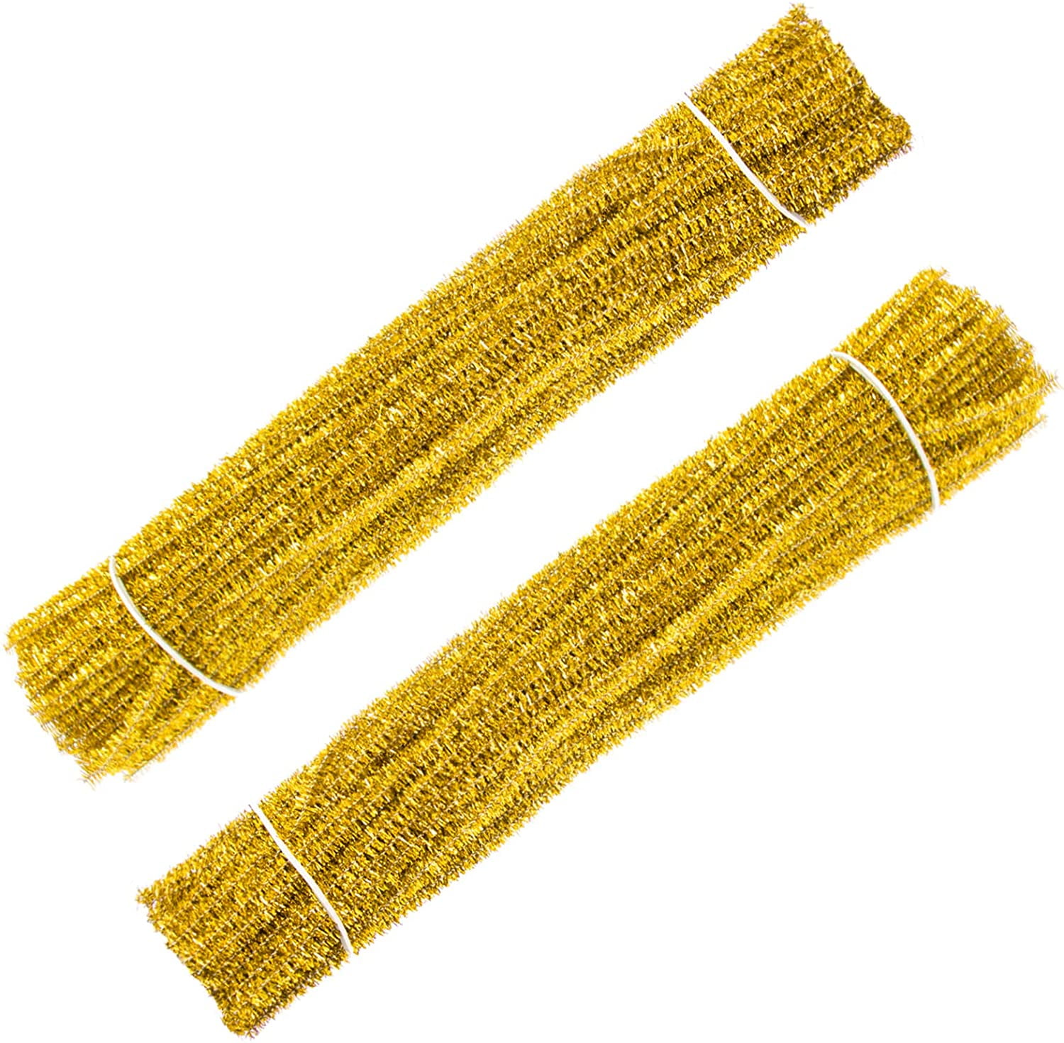 200 Pieces Pipe Cleaners Gold Chenille Stem for DIY Art Craft Decorations  (6mm x 12 Inch)