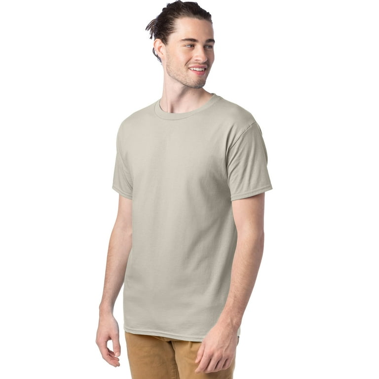 Hanes Essentials Men\'s Cotton T-Shirt, 3XL Sand 4-Pack