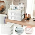 thumbnail image 2 of Hovmgk Makeup Storage Box, Stackable Plastic Drawer Organizer for Desk & Bathroom, Multi-Function Storage Shelf for Lipstick, Jewelry & Small Items, Clear, Portable & Easy to Clean, 2 of 7